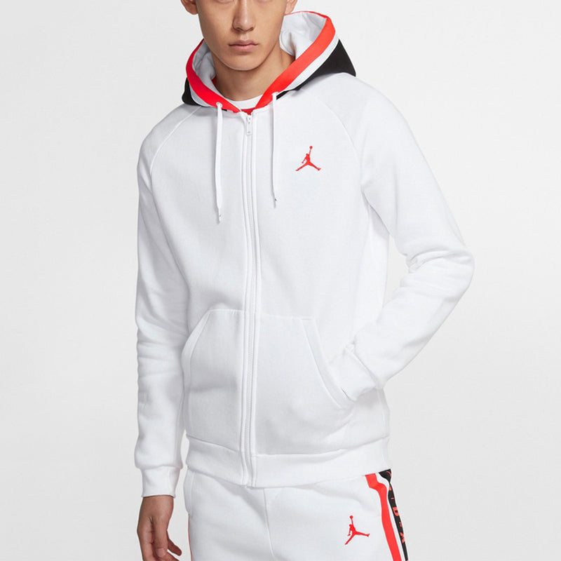 Air Jordan Knit Cozy Breathable Athleisure Casual Sports Fleece Lined Jacket White BQ5650-100