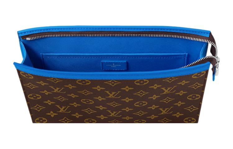 LOUIS VUITTON Pochette Voyage MM Monogram Macassar Canvas 'Blue' M82856