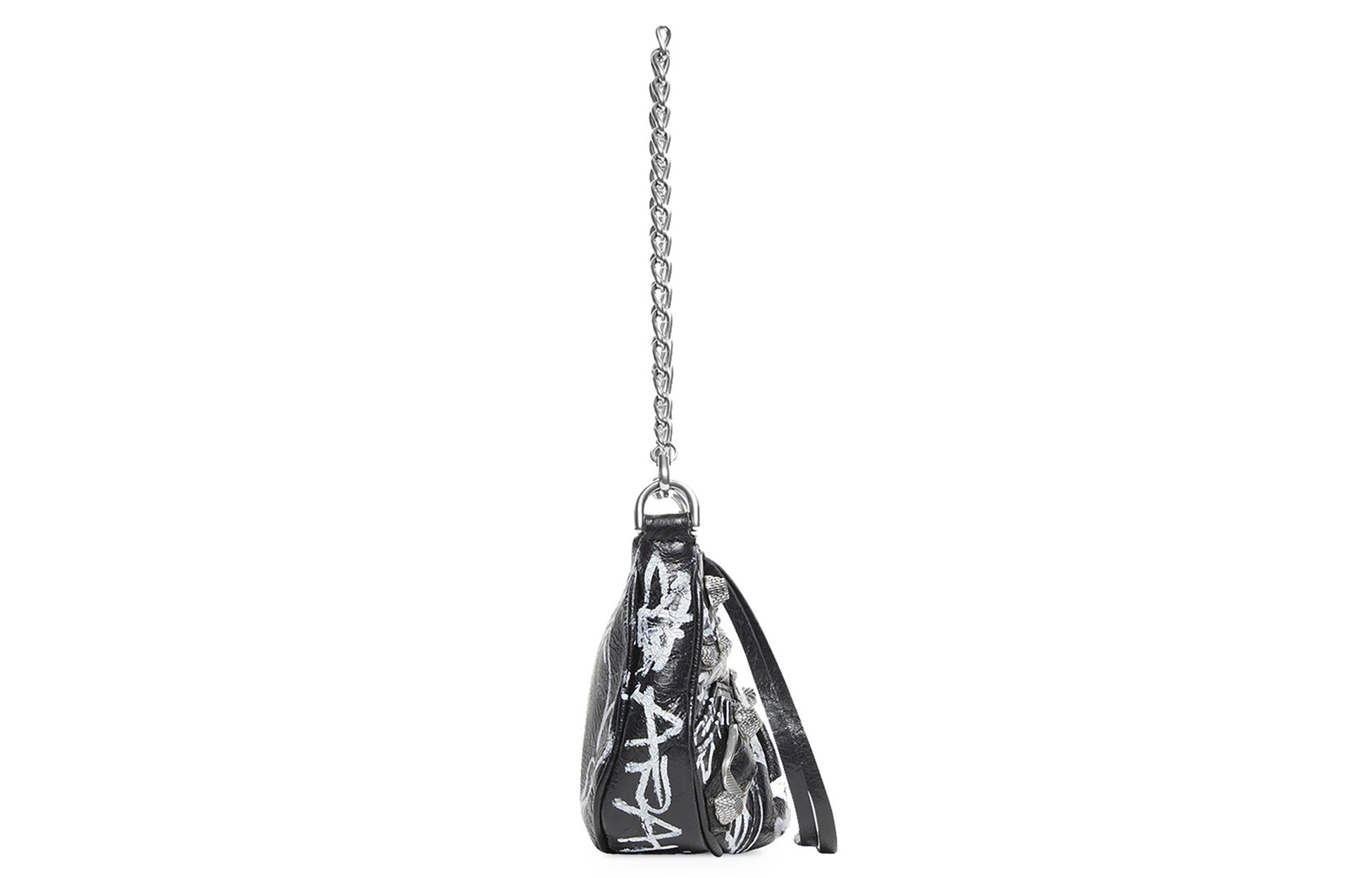 (WMNS) Balenciaga Le Cagole Mini Bag With Chain Graffiti 'Black' 695814210G61090