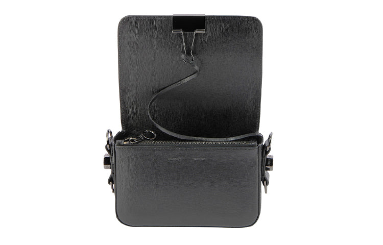 (WMNS) Off-White Leather shoulder bag Black/White OWNA038S20LEA0011001
