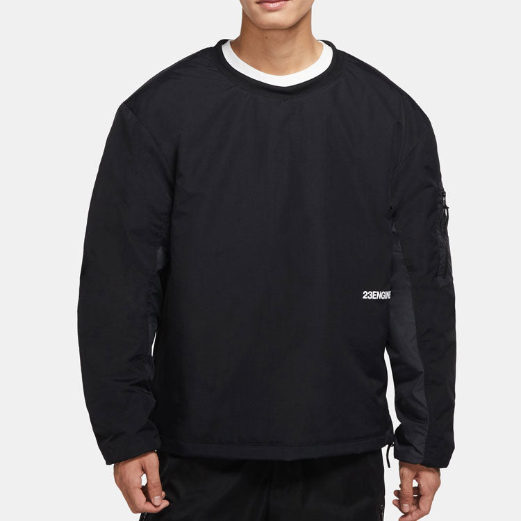 Air Jordan 23 Engineered Contrast Color Stitching Round Neck Pullover Padded Clothes Black DC9657-010