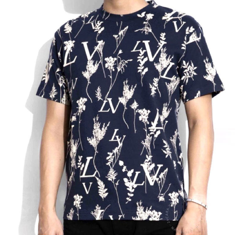 LOUIS VUITTON LV Leaf Discharge Wheat Ear Print For Men Navy 1A7X2Z