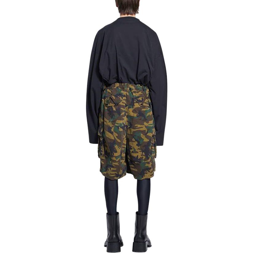 Balenciaga Camouflage Cargo Kick Shorts 'Green' 681257TKL142840