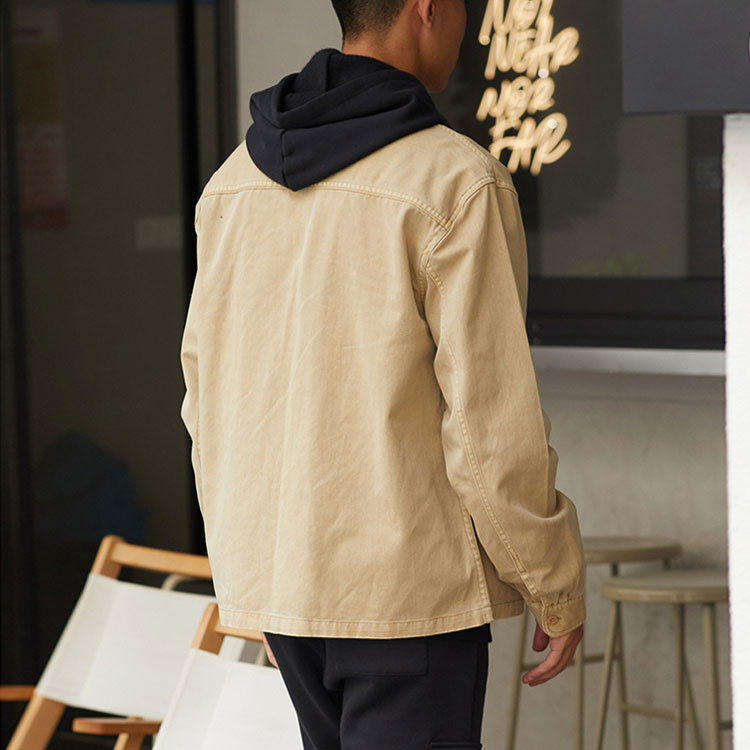Converse Washed Canvas Full Zip Work Shirt Asia Sizing 'Nomad Khaki' 10022303-A01