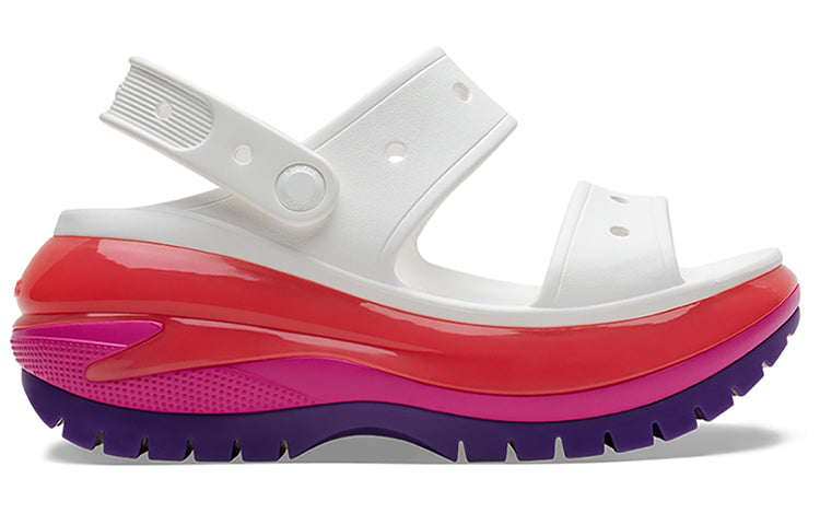 (WMNS) Crocs Classic Mega Crush Sandal 'White Red Purple' 207989-94S