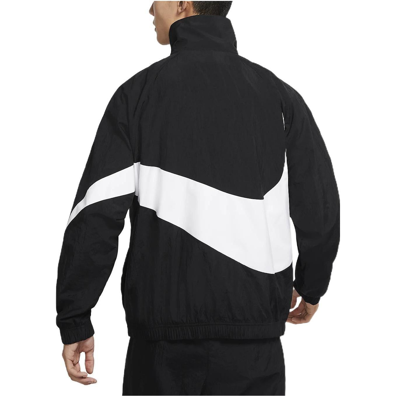 Men's Nike Large Logo Printing Zipper Casual Long Sleeves Jacket Autumn Black DV1363-010