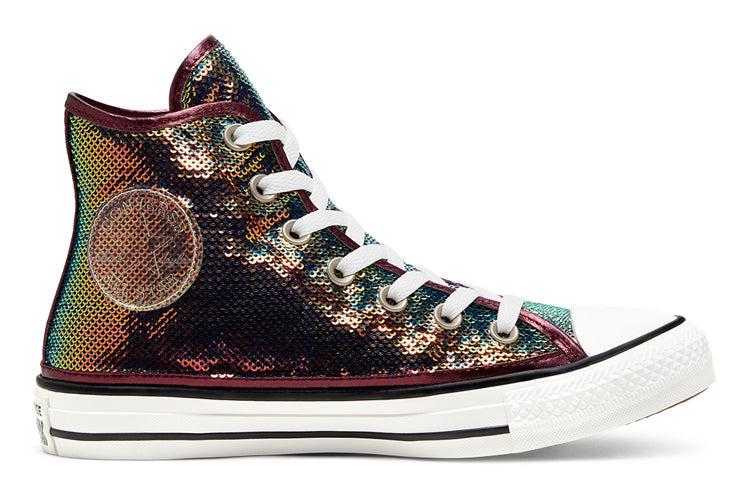 (WMNS) Converse Mini Sequins Chuck Taylor All Star High Top Gradient Black Sneakers 'Black White' 566601C