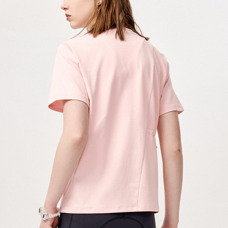 FILA FUSION Loose Sports Pocket Round Neck Short Sleeve Pink T11W123111F-PK