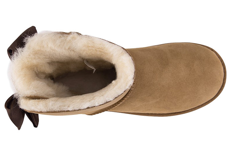 (WMNS) UGG Mini Bailey Bow II Glam Fleece Lined Brown 1103130-CHE