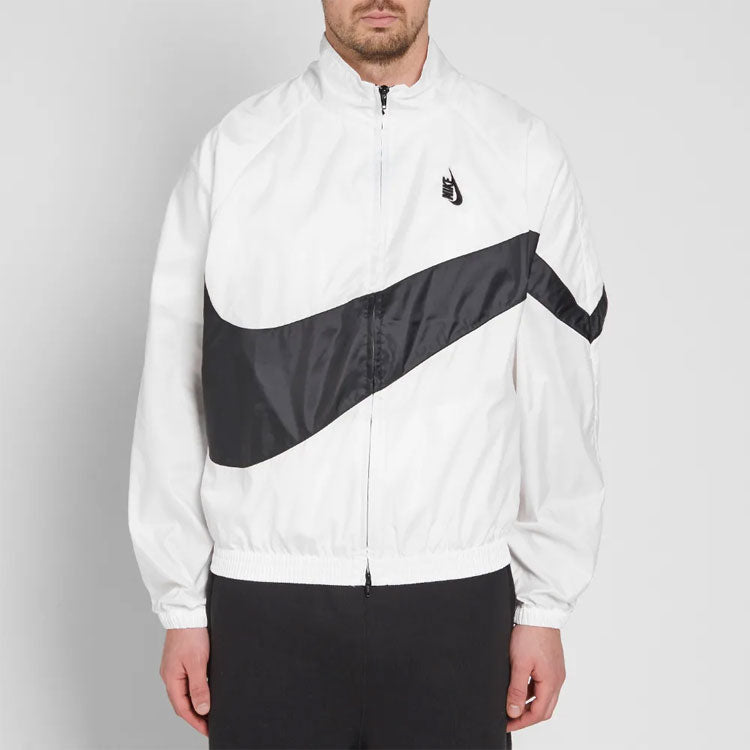 Nike Lab Heritage Jacket White Black BIG SWOOSH 'Black White' AA1569-100