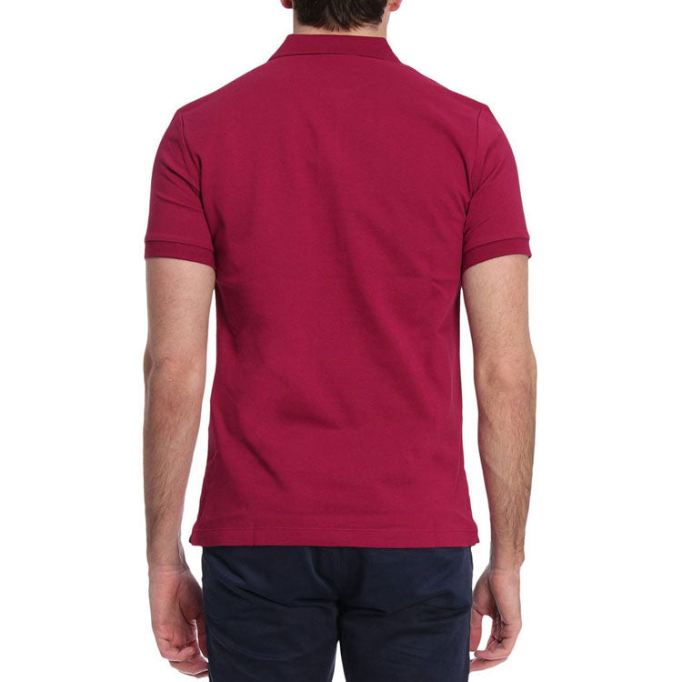 Men's Burberry Solid Color Logo Short Sleeve Polo Shirt Rose Red 39815201
