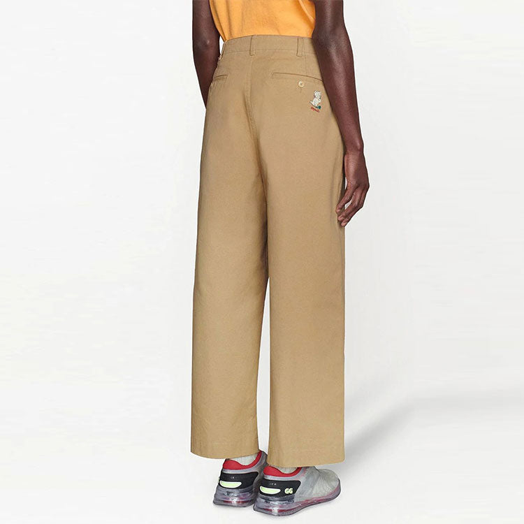 Gucci Cotton Canvas Pant With Cat 'Beige' 651728-ZAGPY-9813