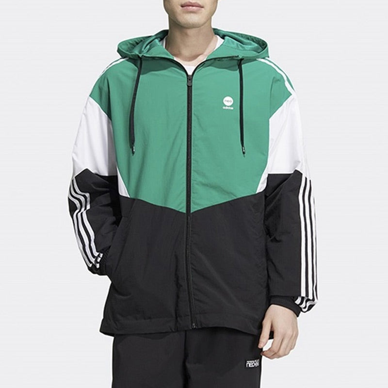 adidas Neo Essentials Woven Jackets 'Green Black' HM2004