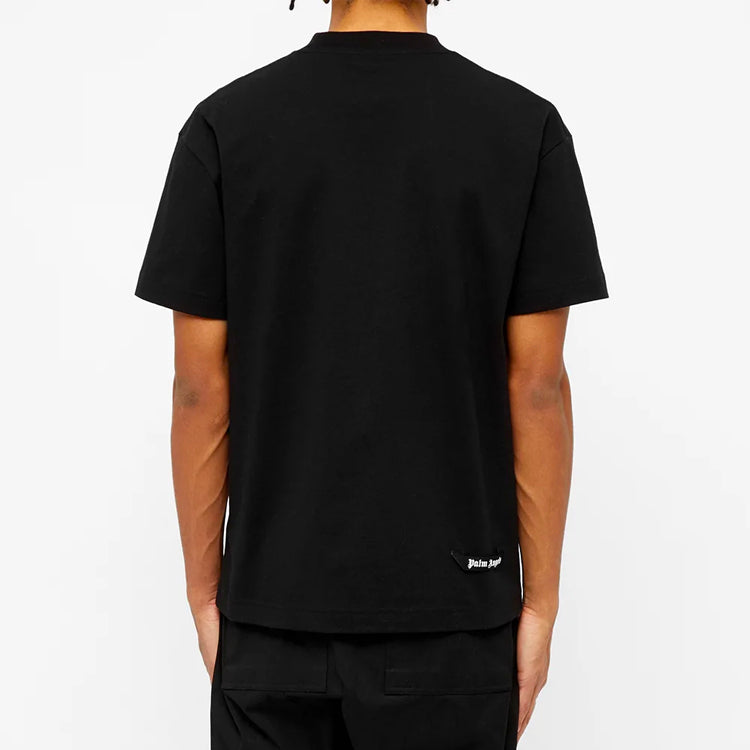 Men's PALM ANGELS Printing Short Sleeve Black PMAA001S204130161088