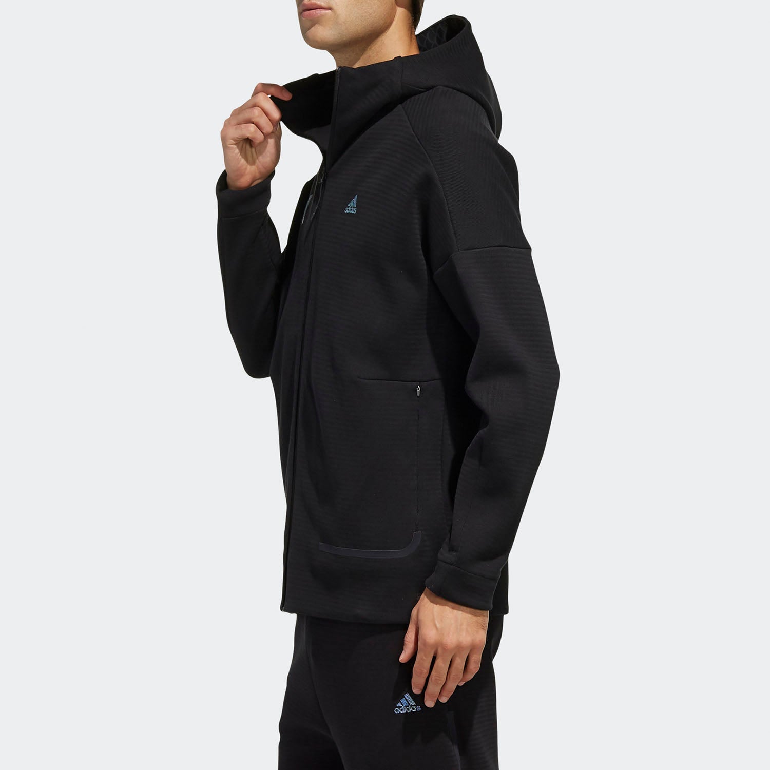 adidas Sports Shoulder Drop Hooded Jacket Black FM9339