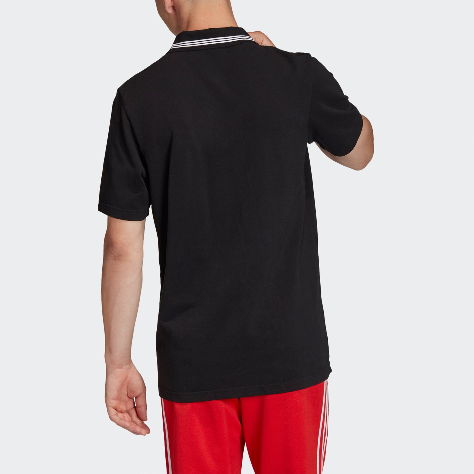 adidas originals Casual Sports Breathable Embroidered lapel Short Sleeve Polo Shirt Black FM9952