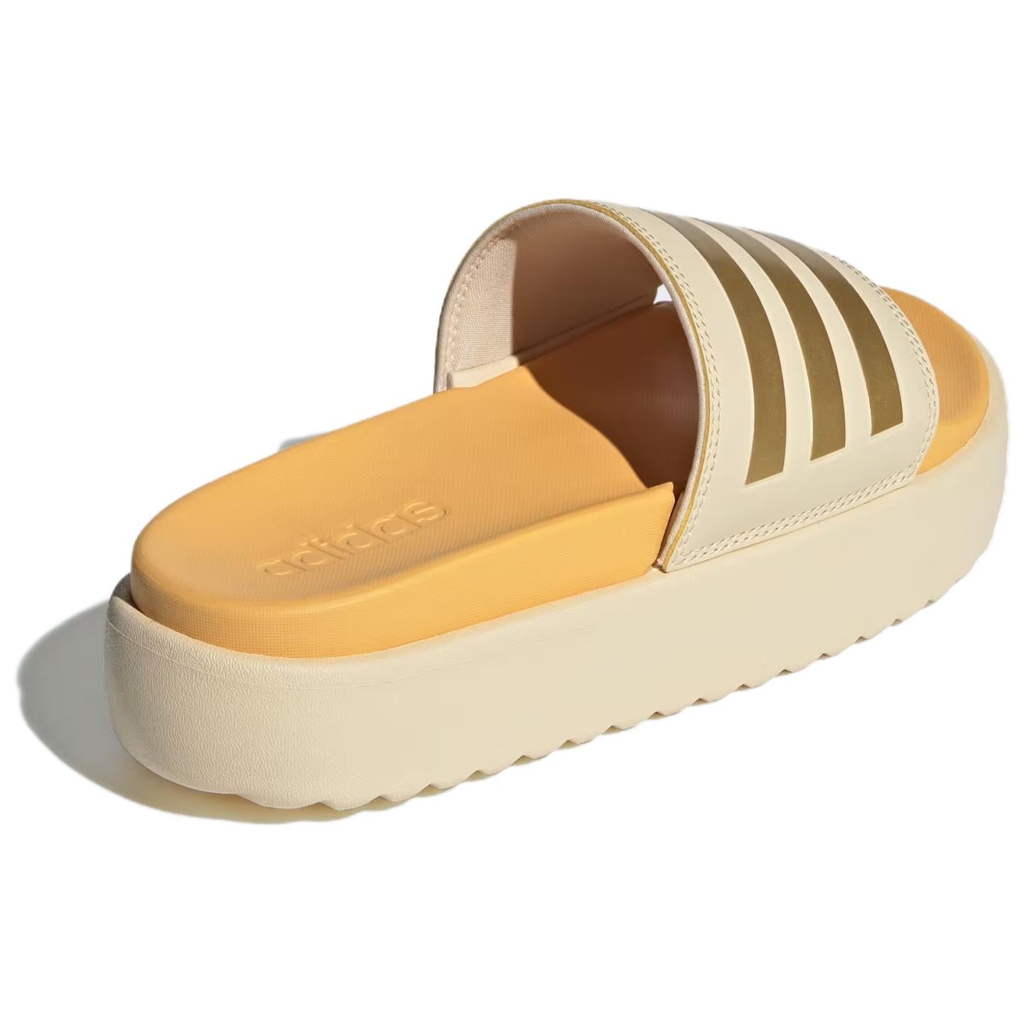 (WMNS) adidas Adilette Platform Slides Asia Sizing 'Crystal Sand Gold Metallic' IF3422