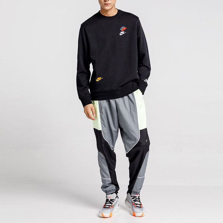 Nike Embroidered Round Neck Pullover Sweaters Autumn Asia Sizing 'Black' DJ6915-010