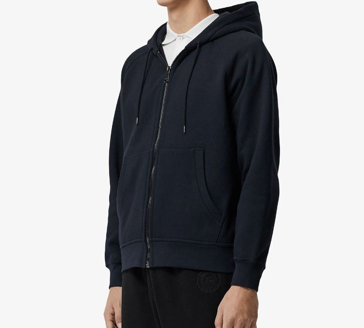 Men's Burberry Back Embroidered Logo Zipper Navy Blue 8008325-A1222