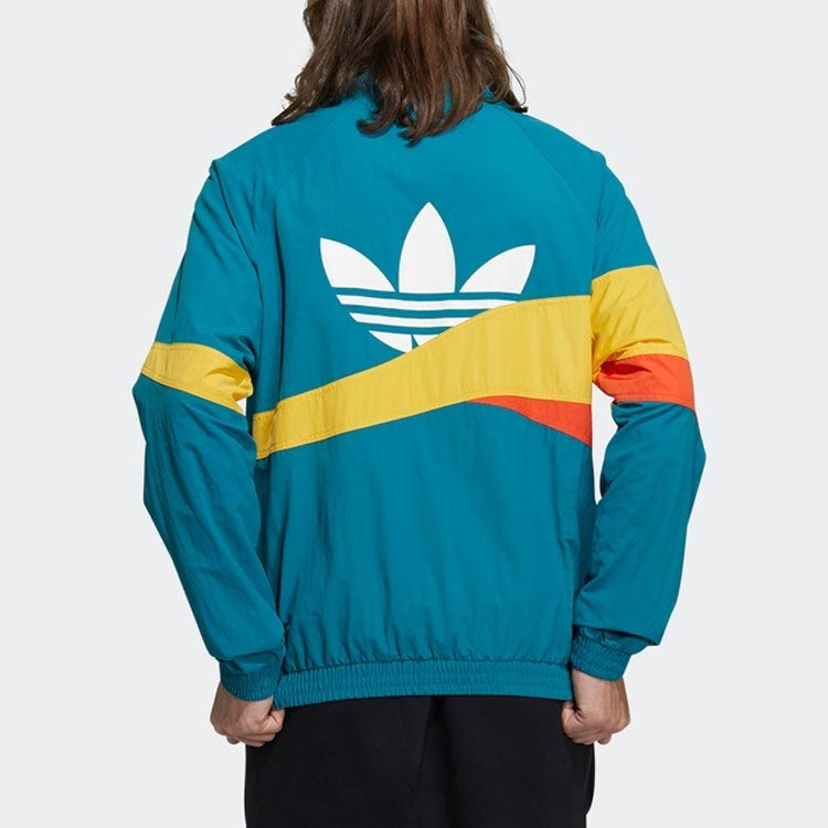 adidas originals Ts Track Top Colorblock Windproof Sports Jacket Green H46699