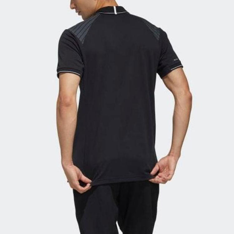 adidas Tennis Sports Stripe Short Sleeve Polo Shirt Gray FK1415
