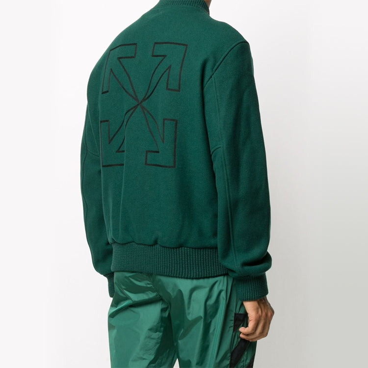 Off-White FW20 Arrows ArrowsPrintingBomber Jacket Men Green OMEA224E20FAB0015710