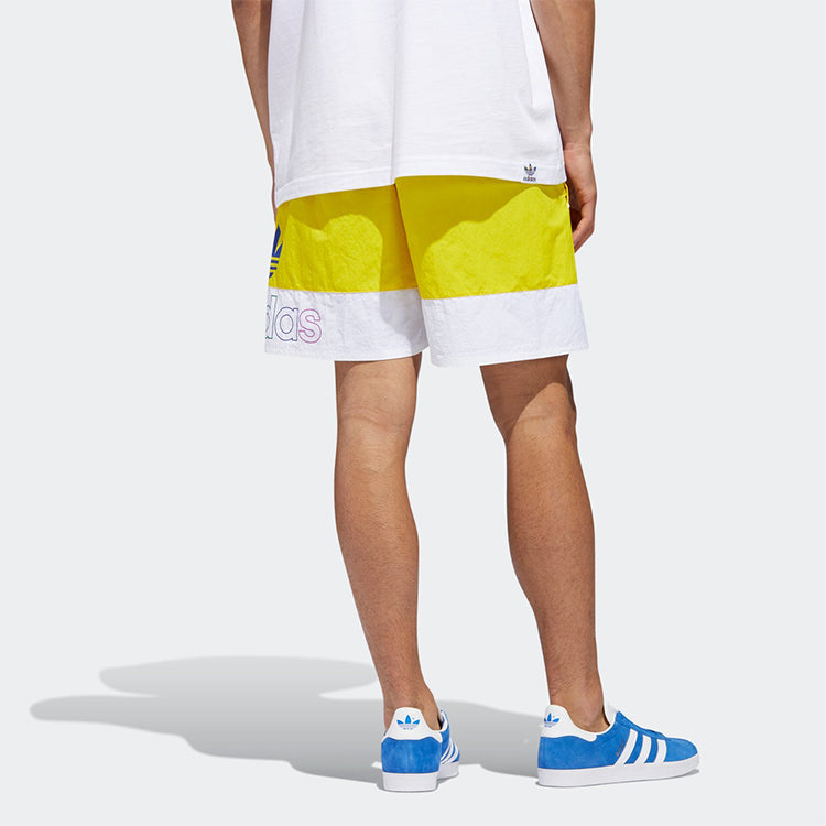 adidas originals Contrasting Colors Logo Printing Sports Shorts Yellow GD0954