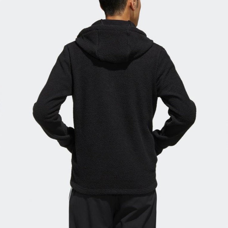 adidas neo M Dly Dwn Jkt Sports Splicing Fleece hooded down Jacket Black EI6250