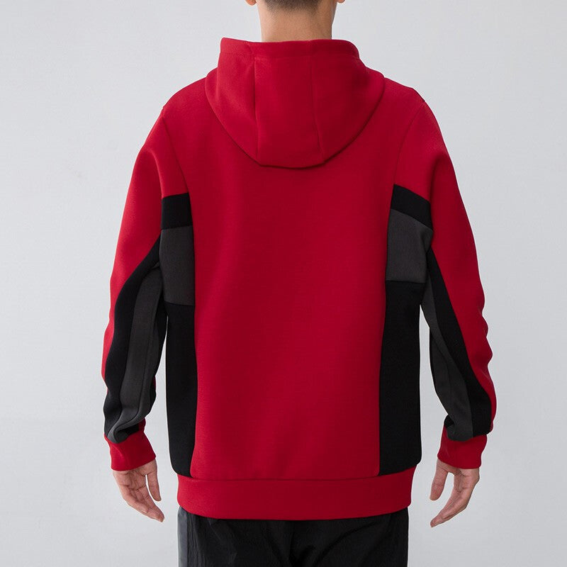 adidas St Kn Spcr Jkt Contrasting Colors Pocket Knit Sports hooded Logo Jacket Red H39240