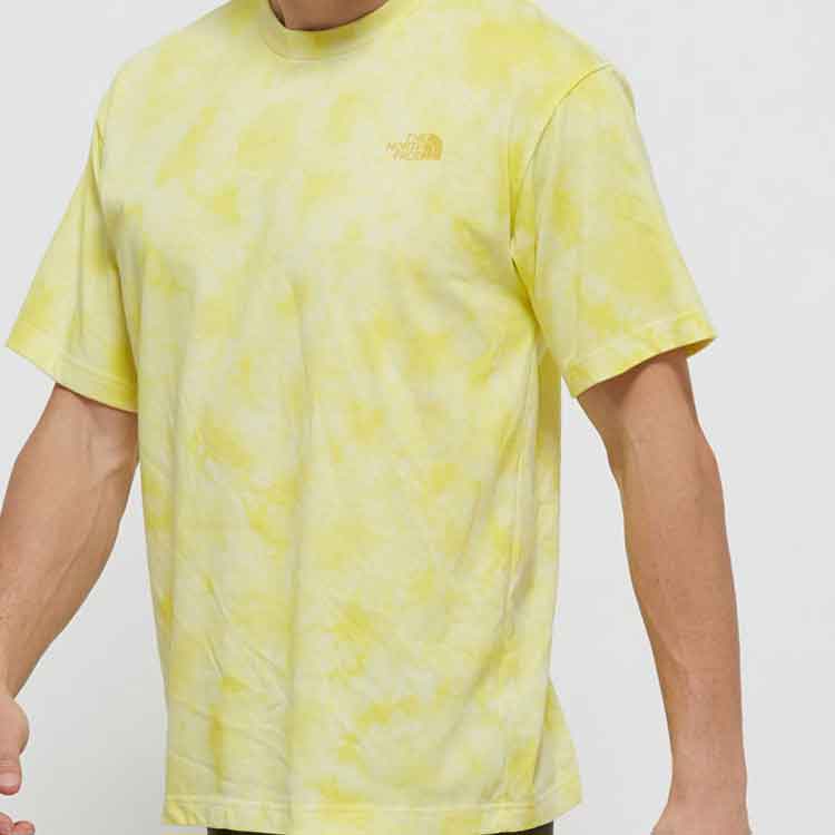 Men's THE NORTH FACE S/S Tie Dye Round Neck Short Sleeve Yellow NT32057-TL