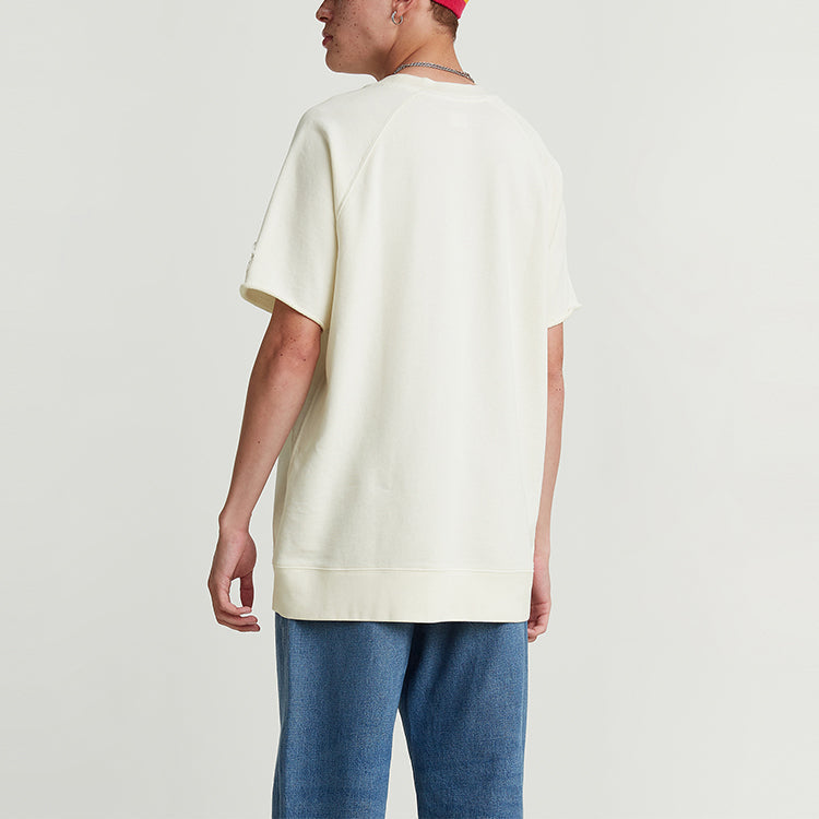 Men's Levis  Peanuts Crossover Cartoon Printing Round Neck Short Sleeve White 85882-0002