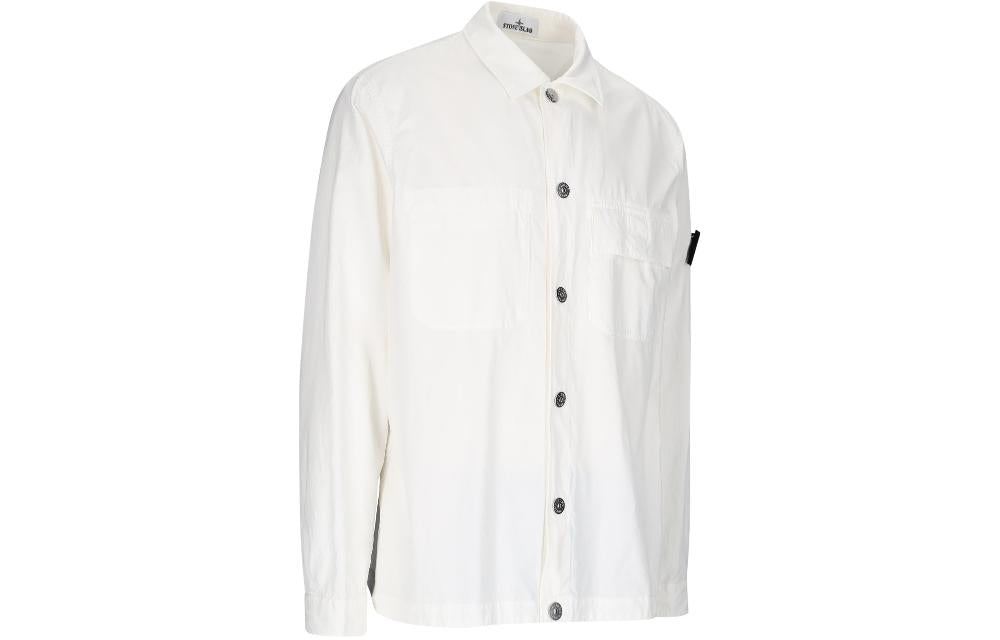 STONE ISLAND Logo-patch Long-sleeve Shirt 'White' 781511729-V0001