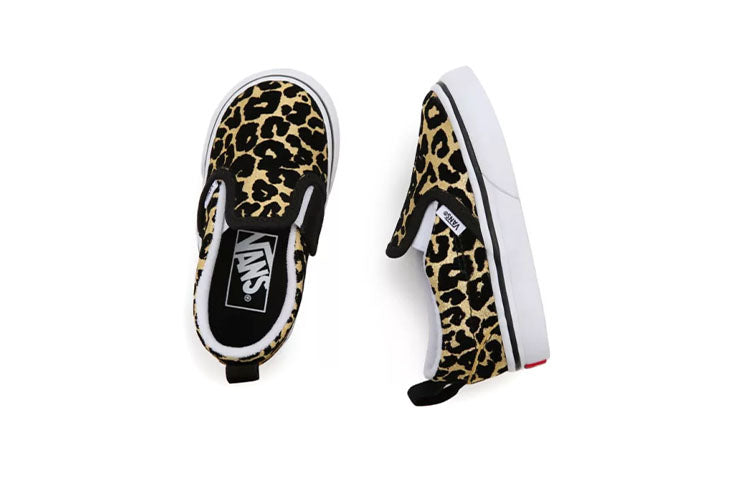 Vans Flocked Leopard Classic Slip-On Velcro 'Black Brown' VN000UBSABS
