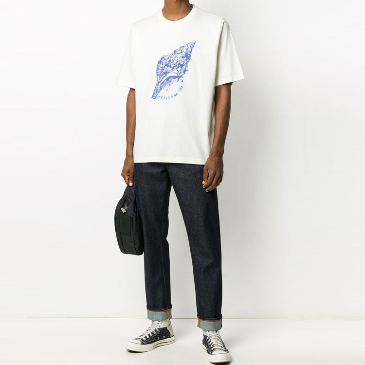 Men's KENZO Series Pattern Short Sleeve Creamy White FA5-5TS517-4V6-02