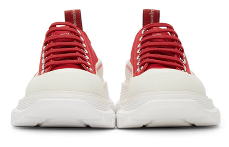 (WMNS) Alexander McQueen Tread Slick Low Lace Up 'Red White' 611705W4LR16044