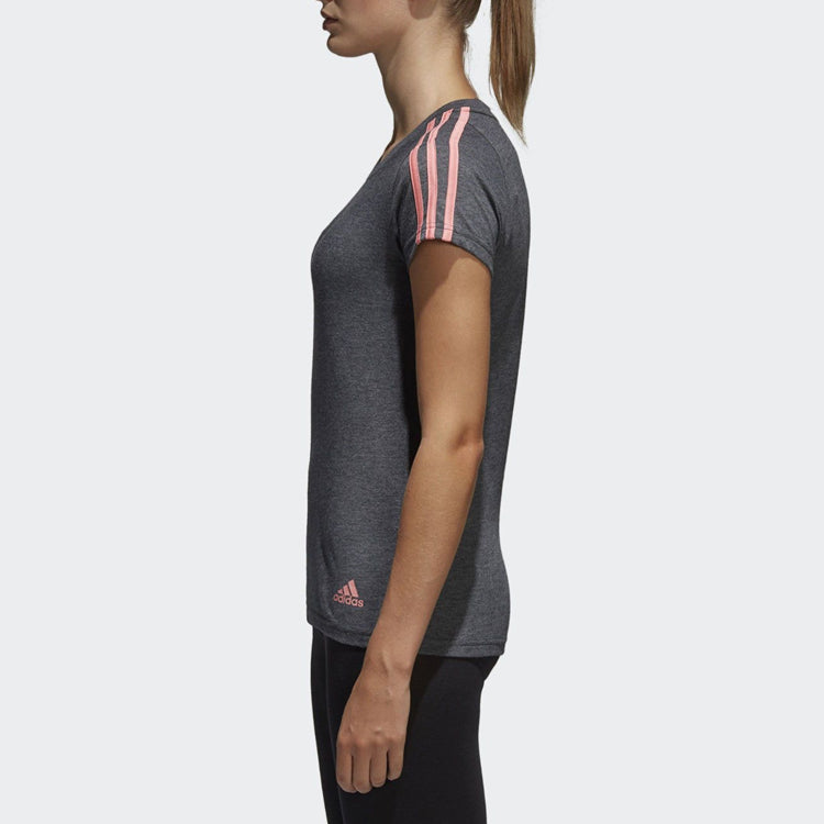 (WMNS) adidas Pink Stripe Short Sleeve Gray CF8834