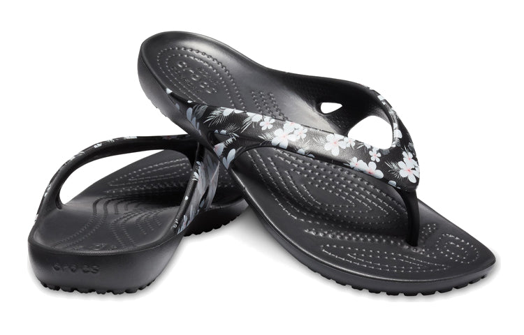 (WMNS) Crocs Kadee II Seasonal Flip Flops 'Tropical Floral Black' 205635-98F