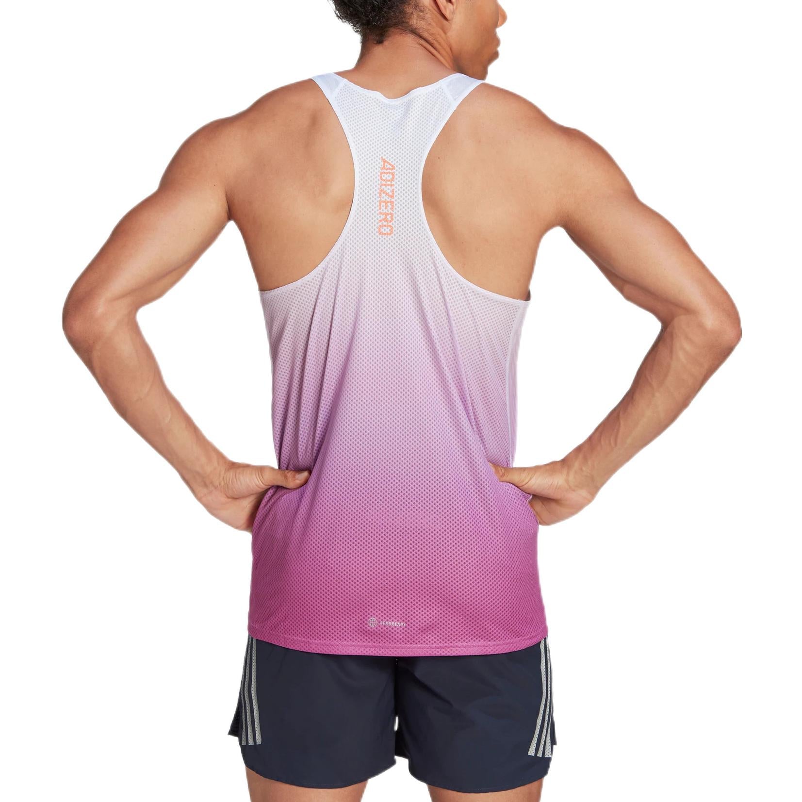 Men's adidas Logo Reflective Logo Round Neck Running Sports Purple Vest HK9512