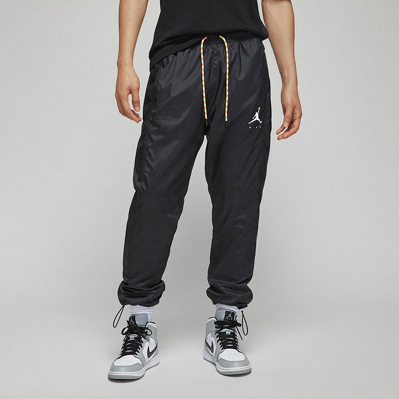 Men's Air Jordan Solid Color Logo Training Casual Bundle Feet Sports Pants/Trousers/Joggers Black DM1870-010