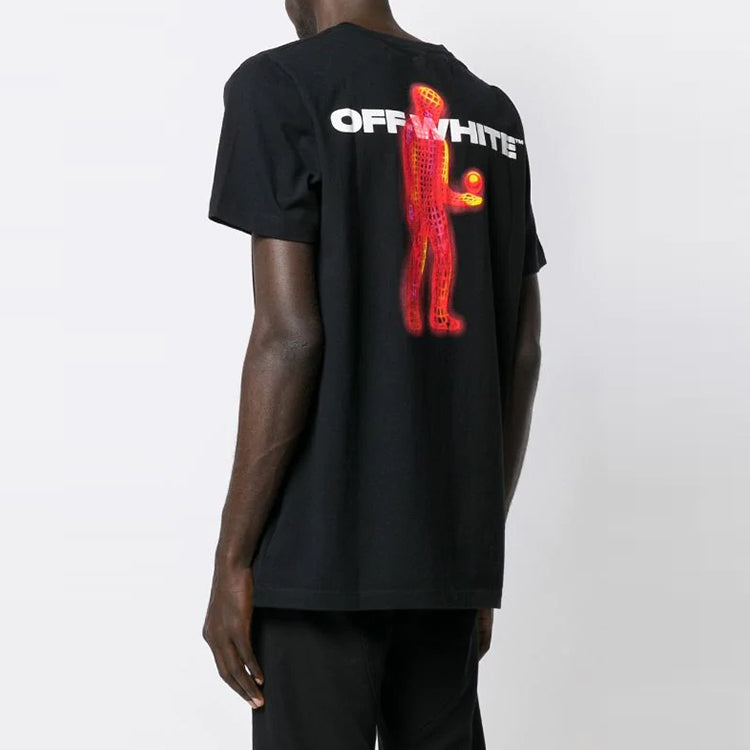 Off-White Character Earth Printing T-Shirt 'Black Red' OMAA027S191850161088