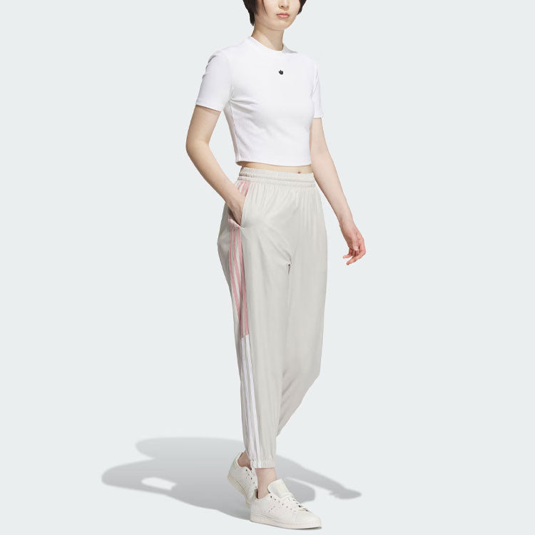 (WMNS) adidas originals Tape Woven Pants 'Beige' IN1041