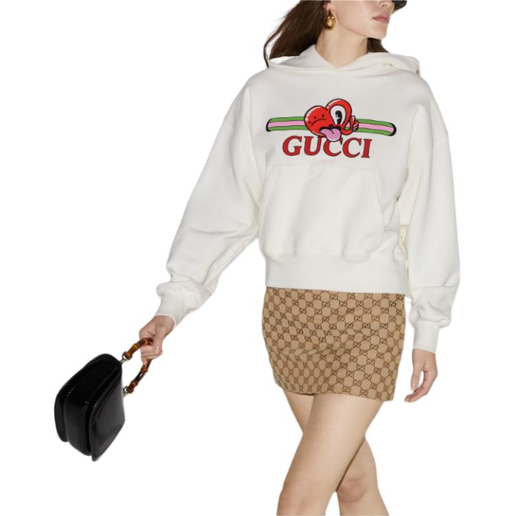 (WMNS) Gucci Cotton Jersey Sweatshirt With Patch 'Off White' 768122-XJGHG-9088