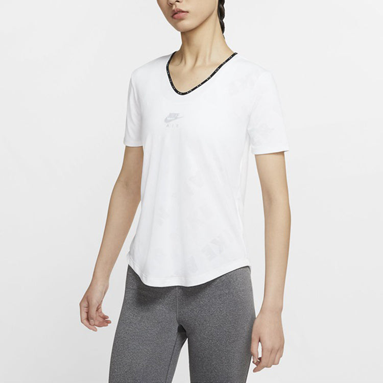 (WMNS) Nike Air Running Gym Short Sleeve White CJ2065-110