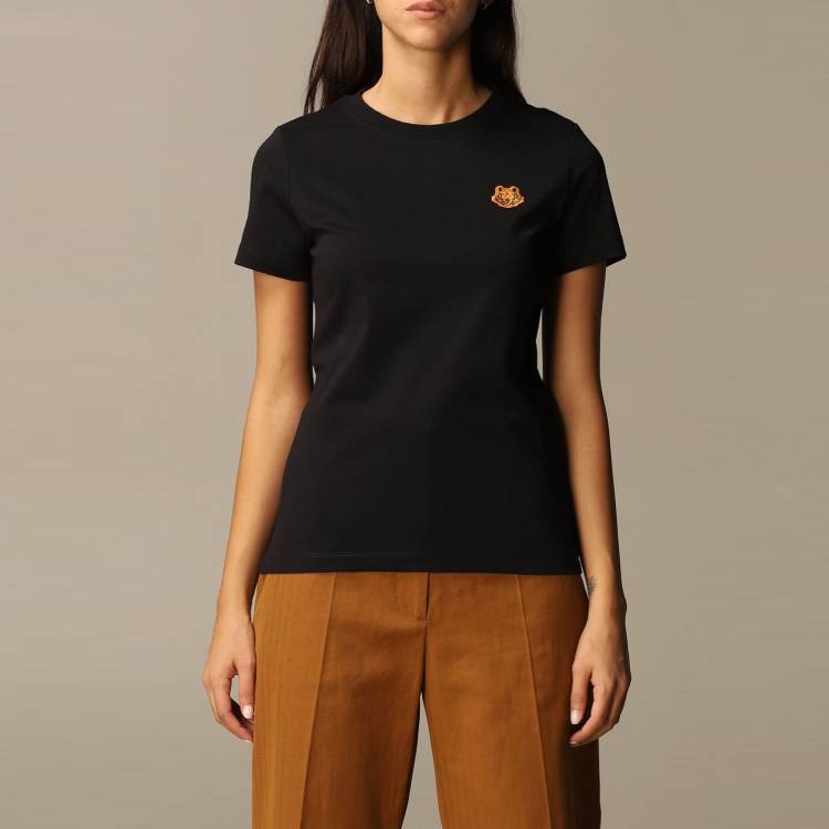 (WMNS) KENZO Small Tiger Head T-Shirt 'Black' FA62TS8434SJ-99