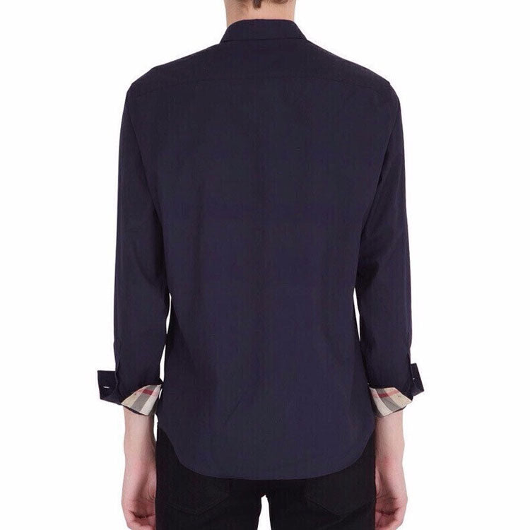 Men's Burberry Casual Long Sleeves Shirt Navy Blue 39911571