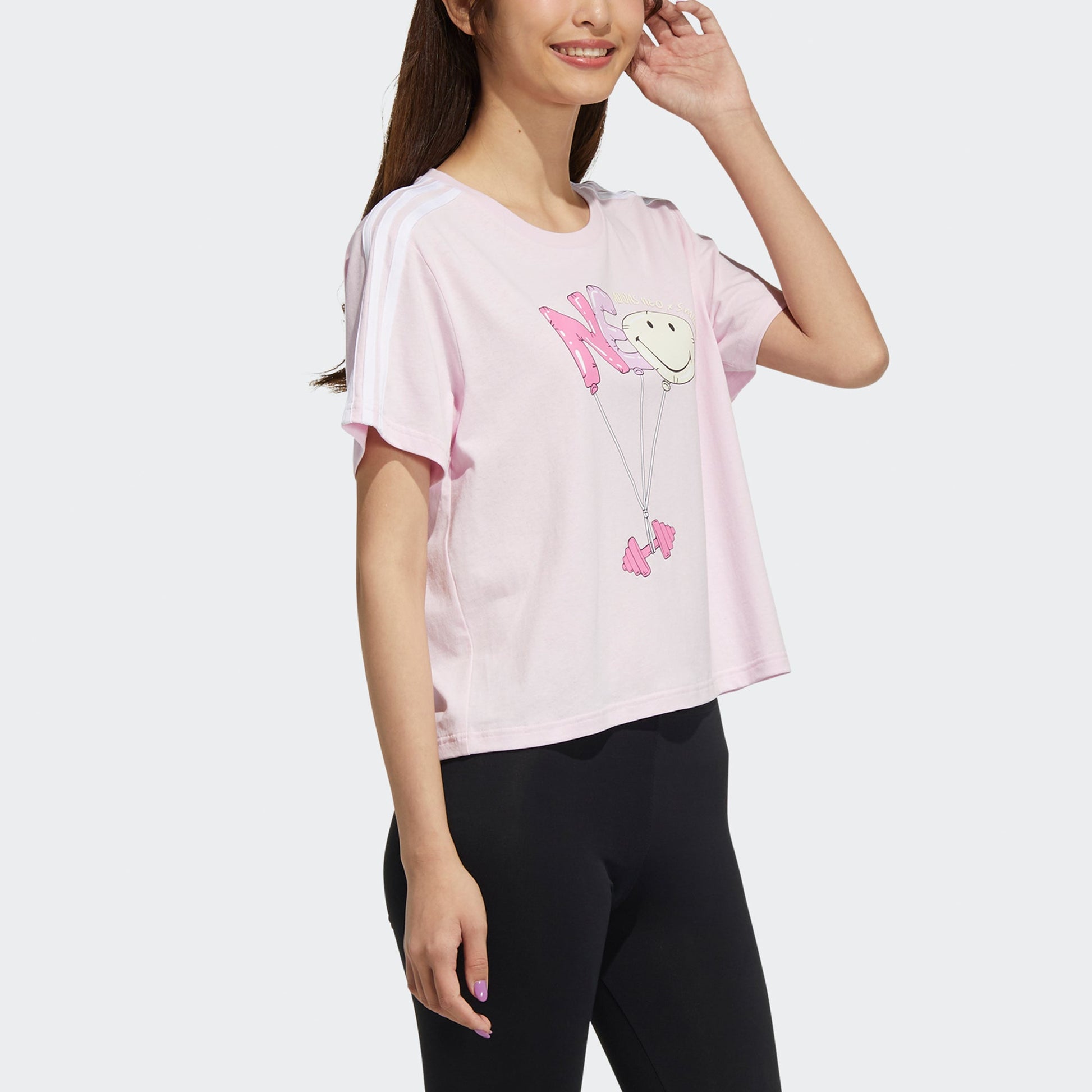 (WMNS) adidas neo Csmy Tee2 Cartoon Printing Casual Sports Short Sleeve Pink Red H61983