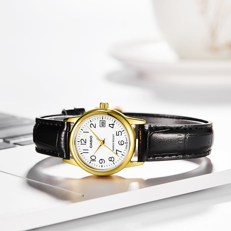 (WMNS) Casio Dress Series Analog Watch 'Black Gold' LTP-V002GL-7B2