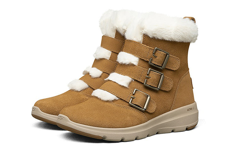 (WMNS) Skechers Snow Boots 'Khaki' 144154-CSNT