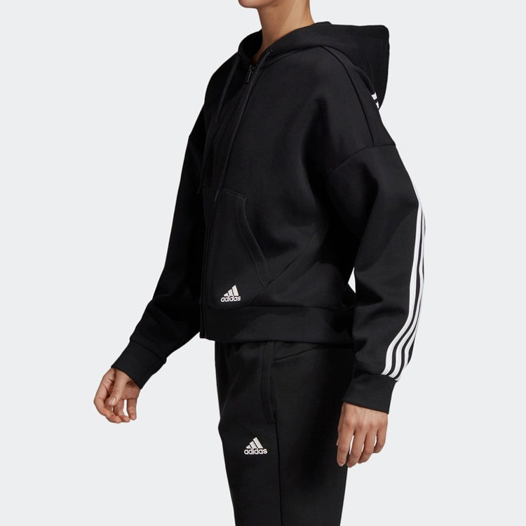 (WMNS) adidas Mh 3S Dk Hd Sports Hooded Jacket Coat Black DX7970