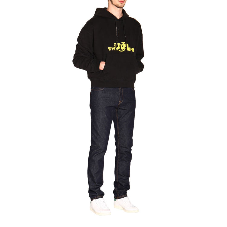 Men's Off-White Back Printing Long Sleeves Black OMBB03-7E19E3-0008